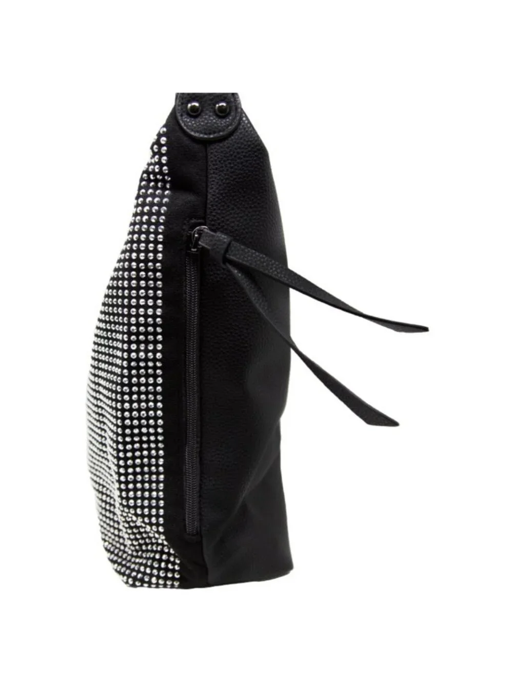 NWT Black Large Rhinestone Hobo Bag Sparkly Crossbody Purse Y2K Glam